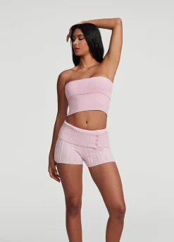 Micro-Shorts aus Zopfstrick