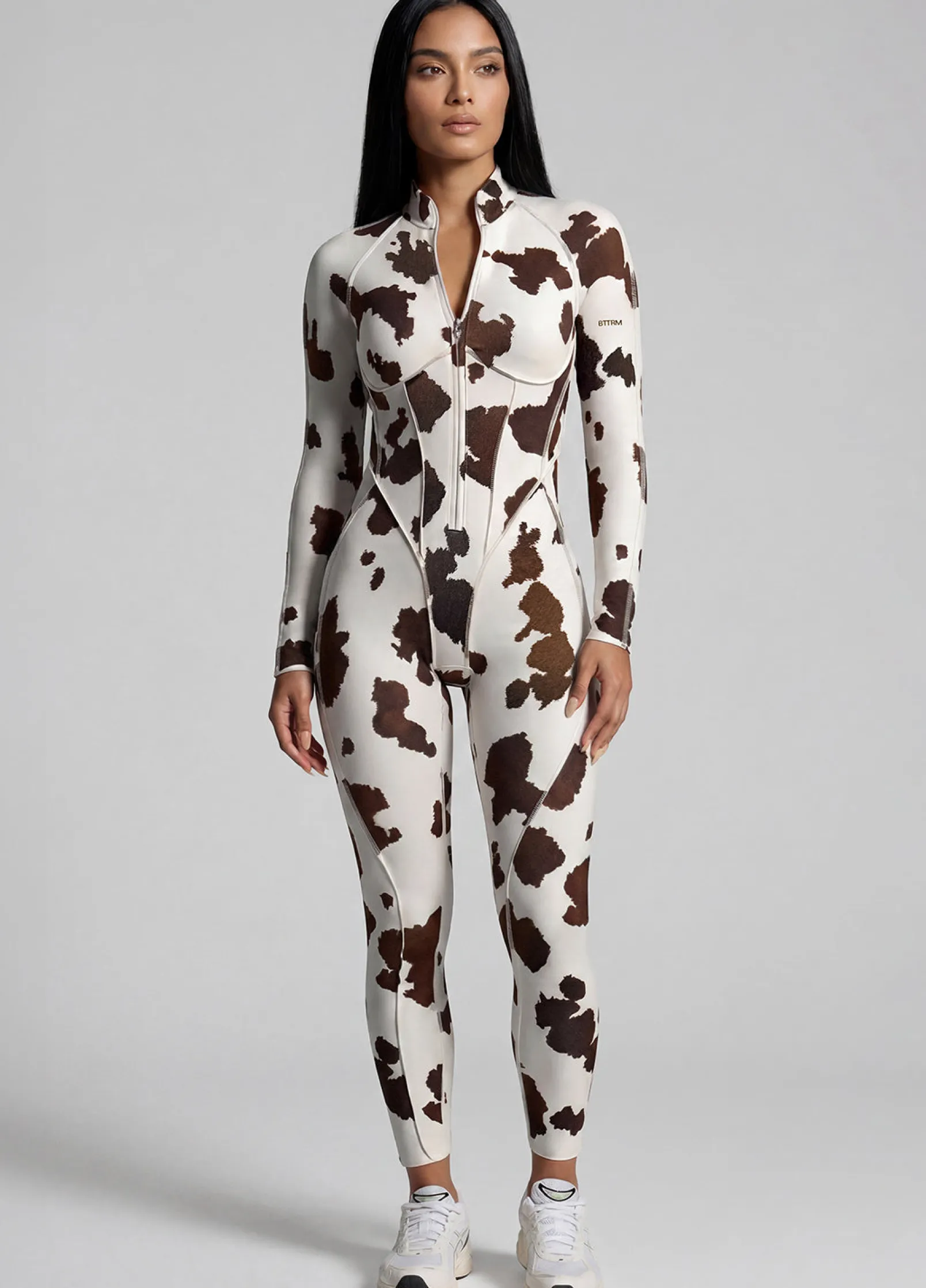 Mocha Cow Closed-Back Catsuit