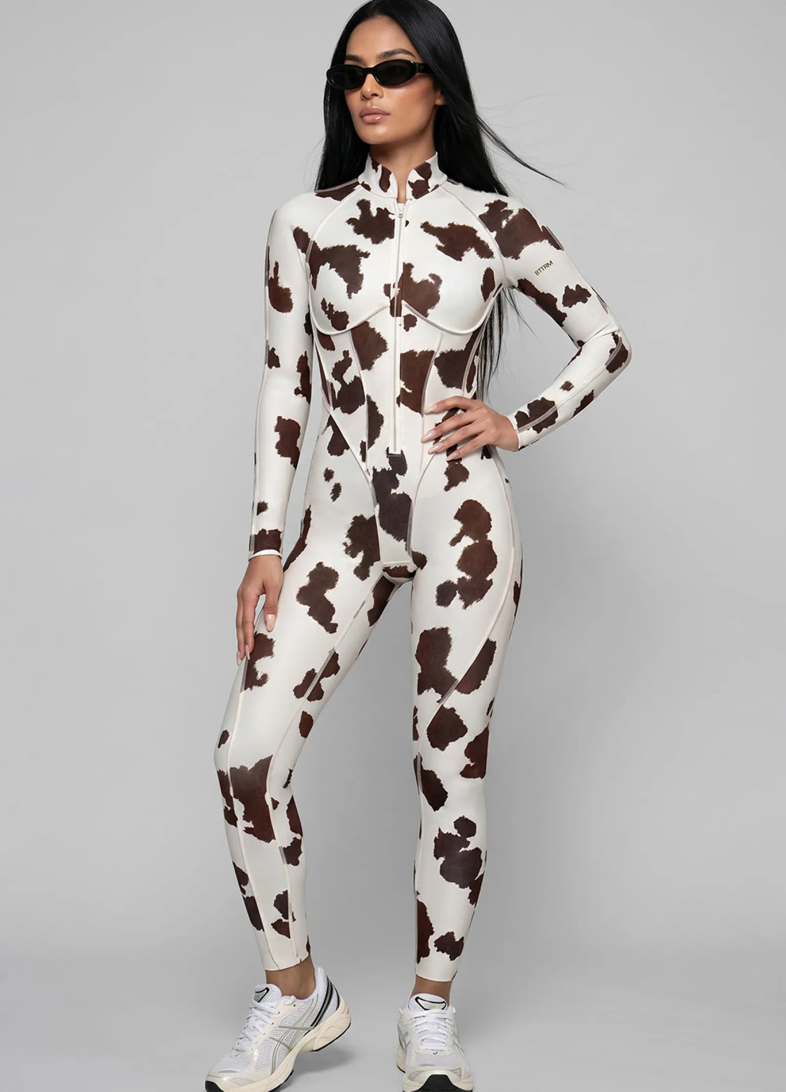 Mocha Cow Closed-Back Catsuit
