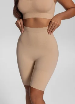 Nahtlose mittellange Shapewear-Shorts