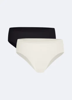 Nahtloser Bikini mit mittlerer Leibhöhe, 2er-Pack