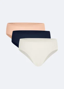 Nahtloser Bikini mit mittlerer Leibhöhe, 3er-Pack