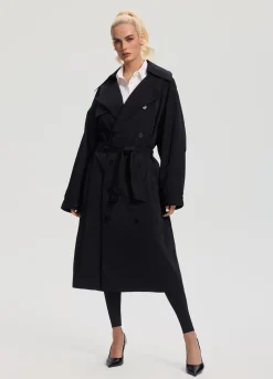 Oversized Doppelreiher-Trenchcoat