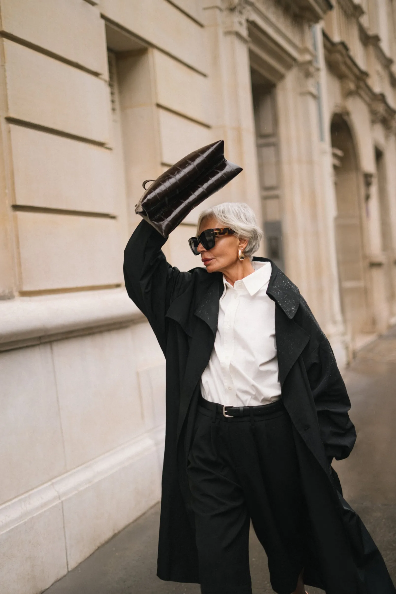 Oversized Doppelreiher-Trenchcoat