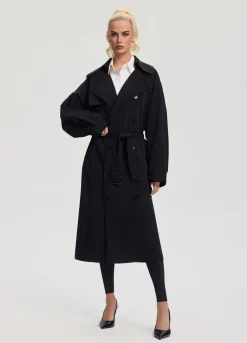 Oversized Doppelreiher-Trenchcoat