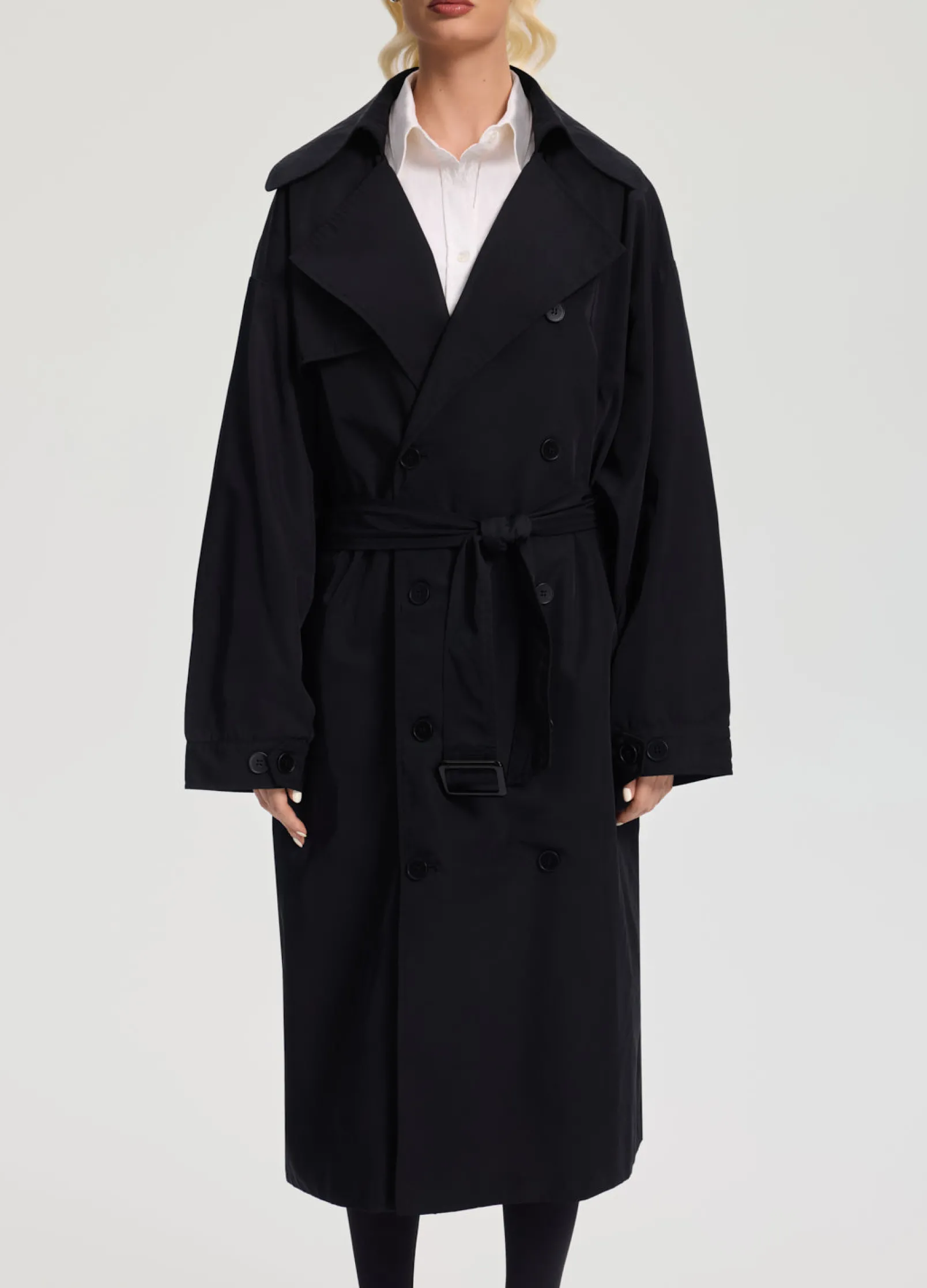 Oversized Doppelreiher-Trenchcoat