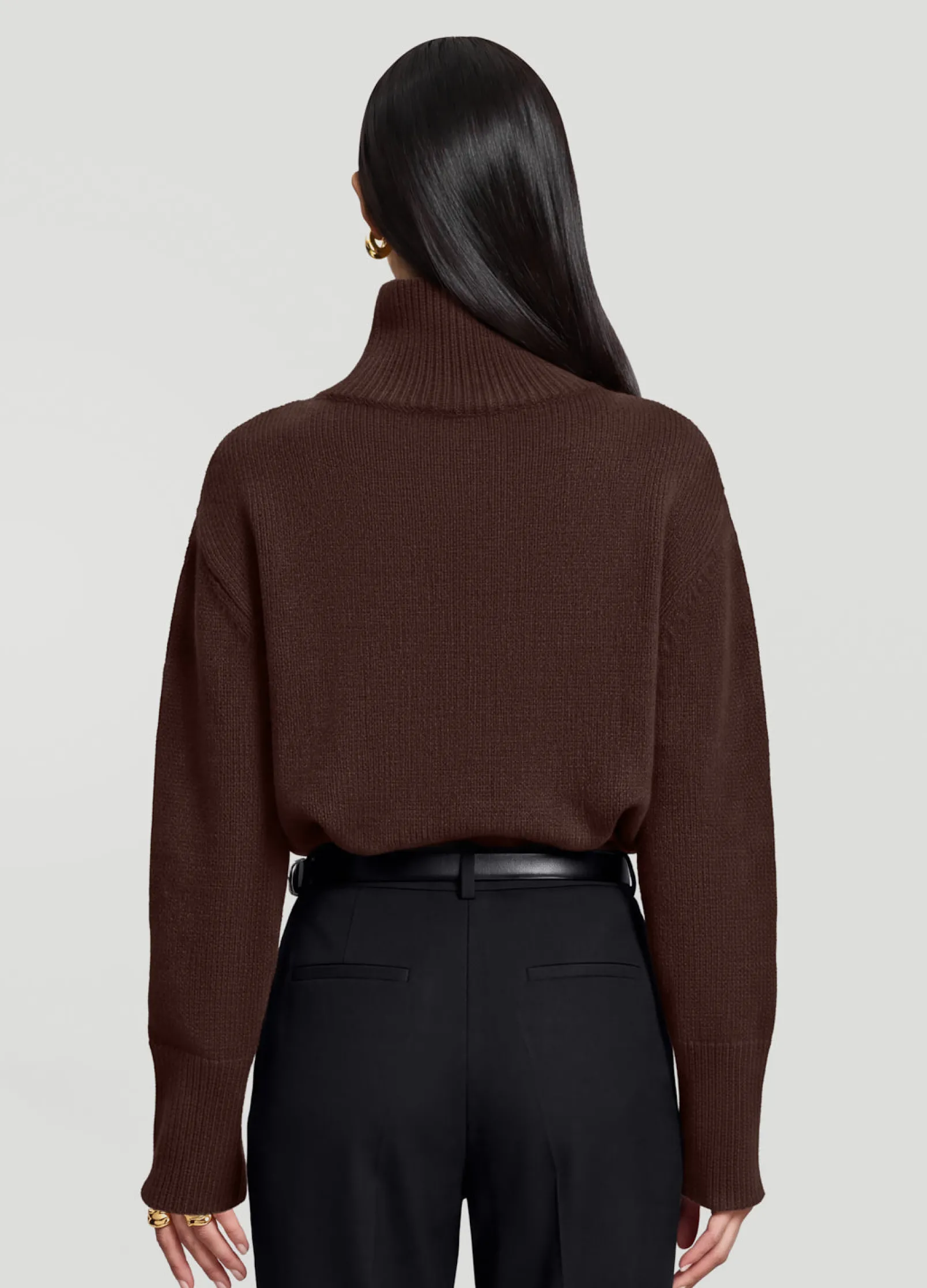Oversized Woll-Rollkragenpullover