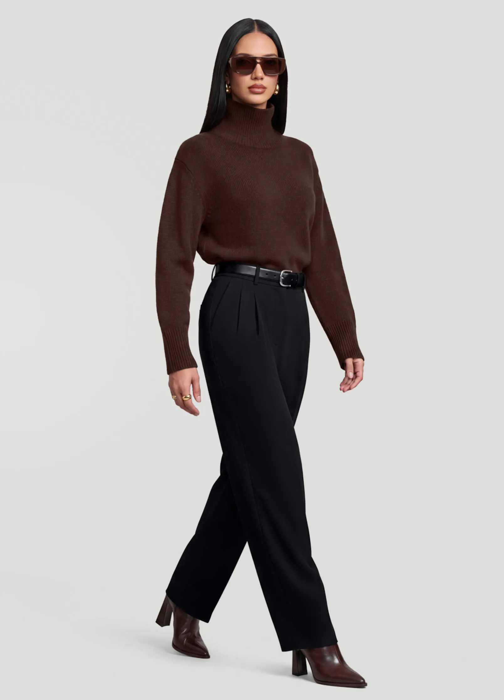 Oversized Woll-Rollkragenpullover