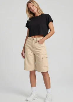 Relaxed Cargo Denim Shorts