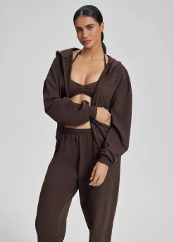 Relaxed Oversized Full Zipper Kangaroo Pockets Soft Hoodie