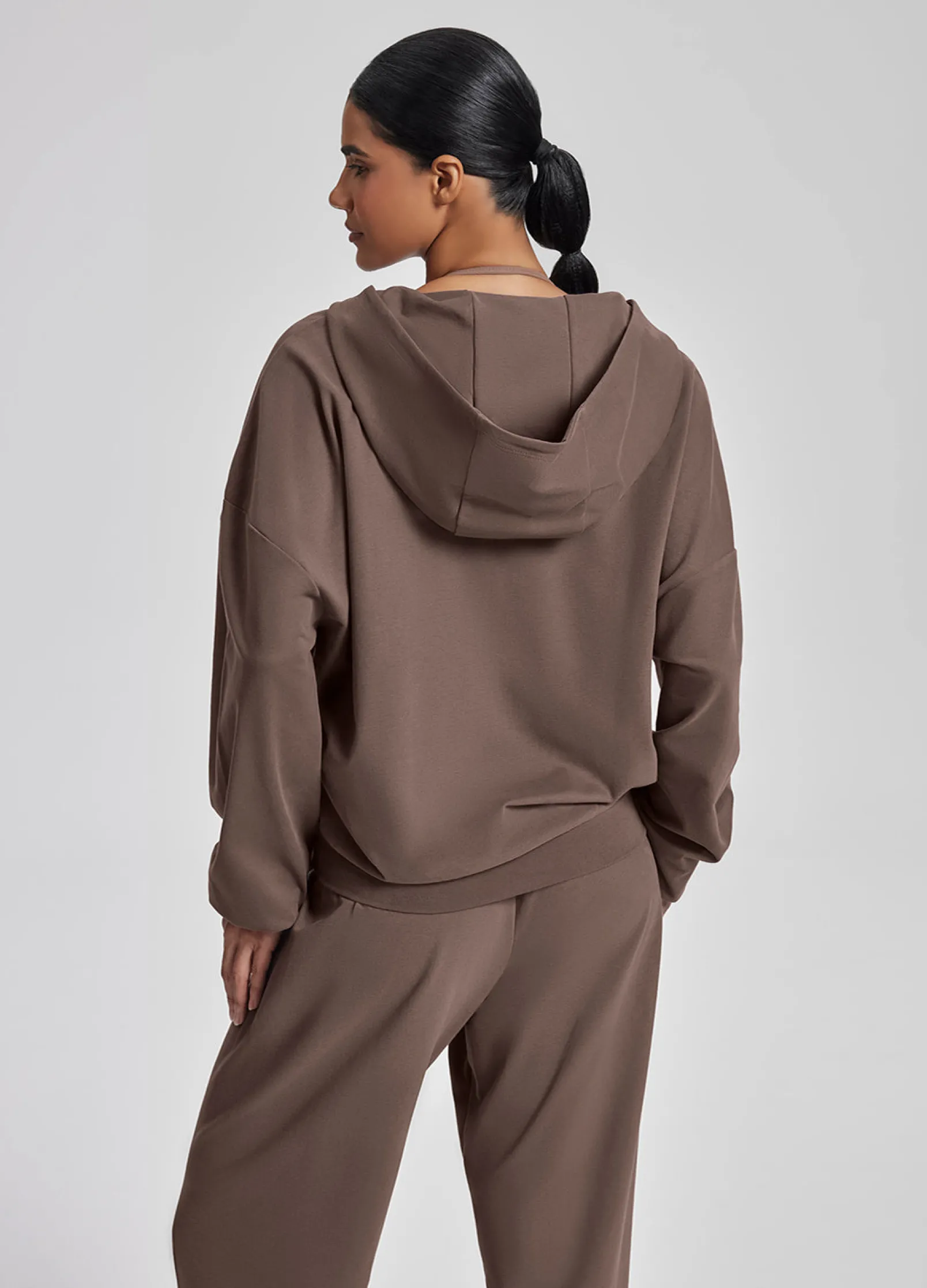Relaxed Oversized Full Zipper Kangaroo Pockets Soft Hoodie