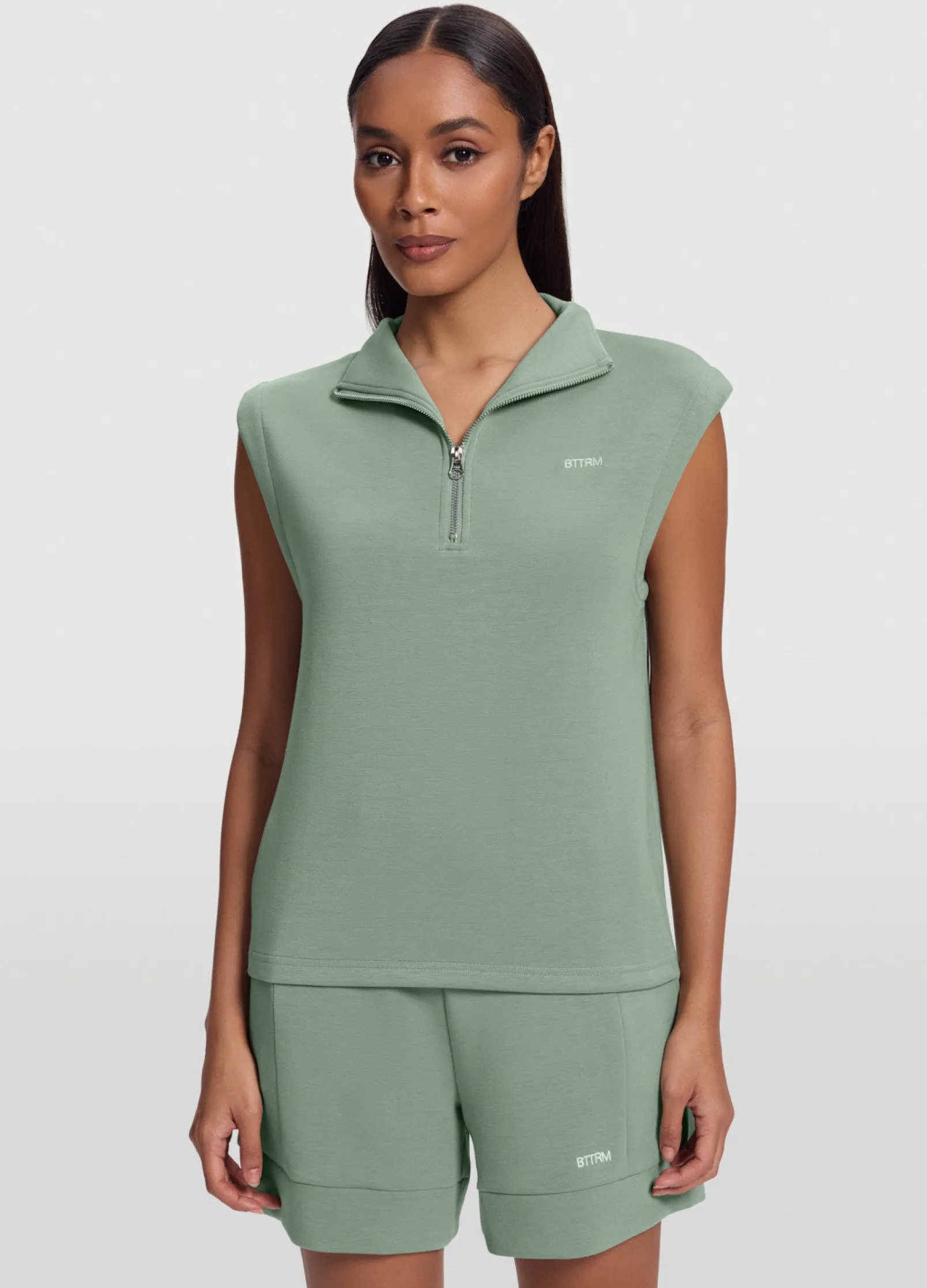 Ärmelloses Sweatshirt mit Half-Zip