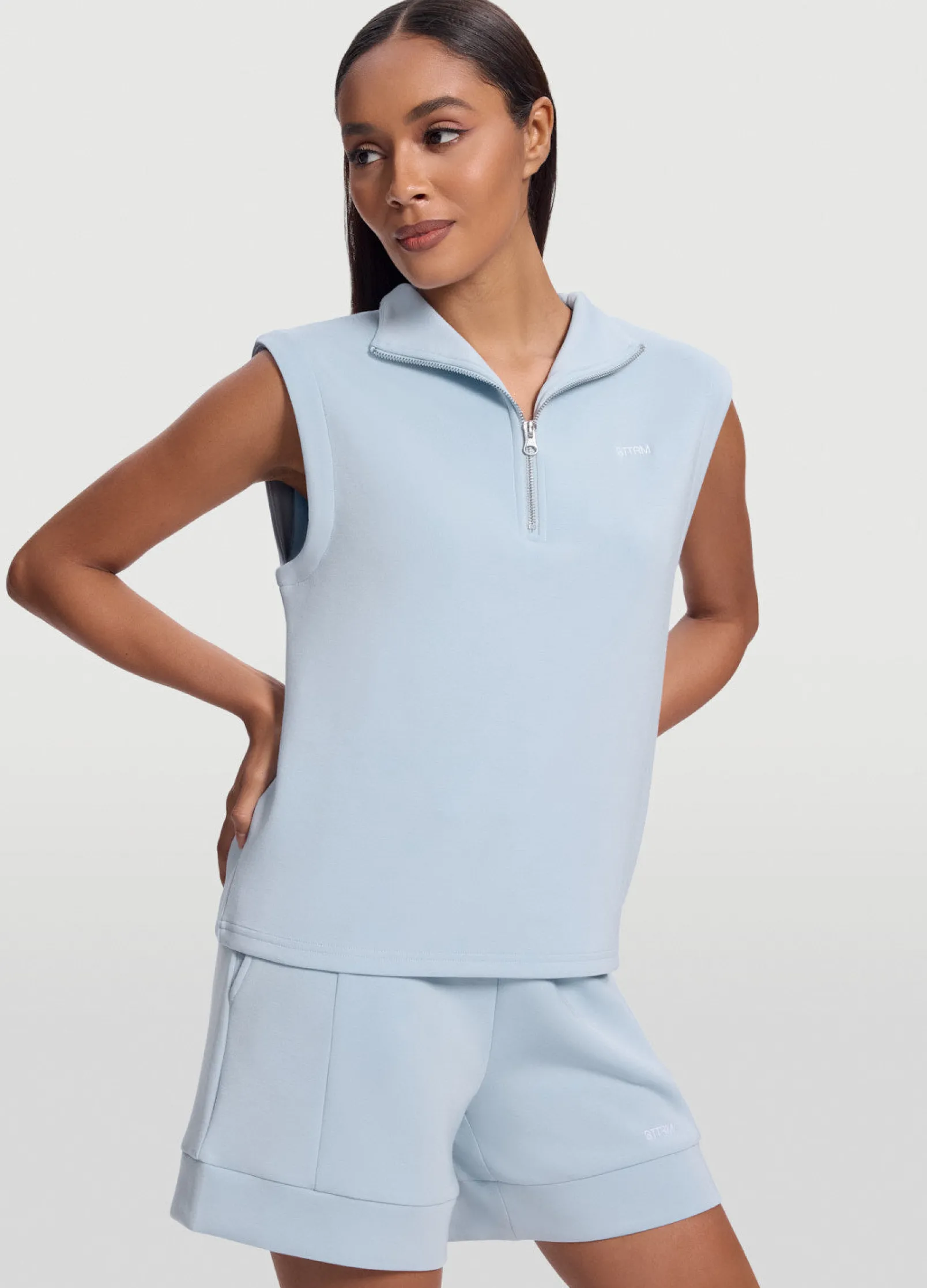 Ärmelloses Sweatshirt mit Half-Zip
