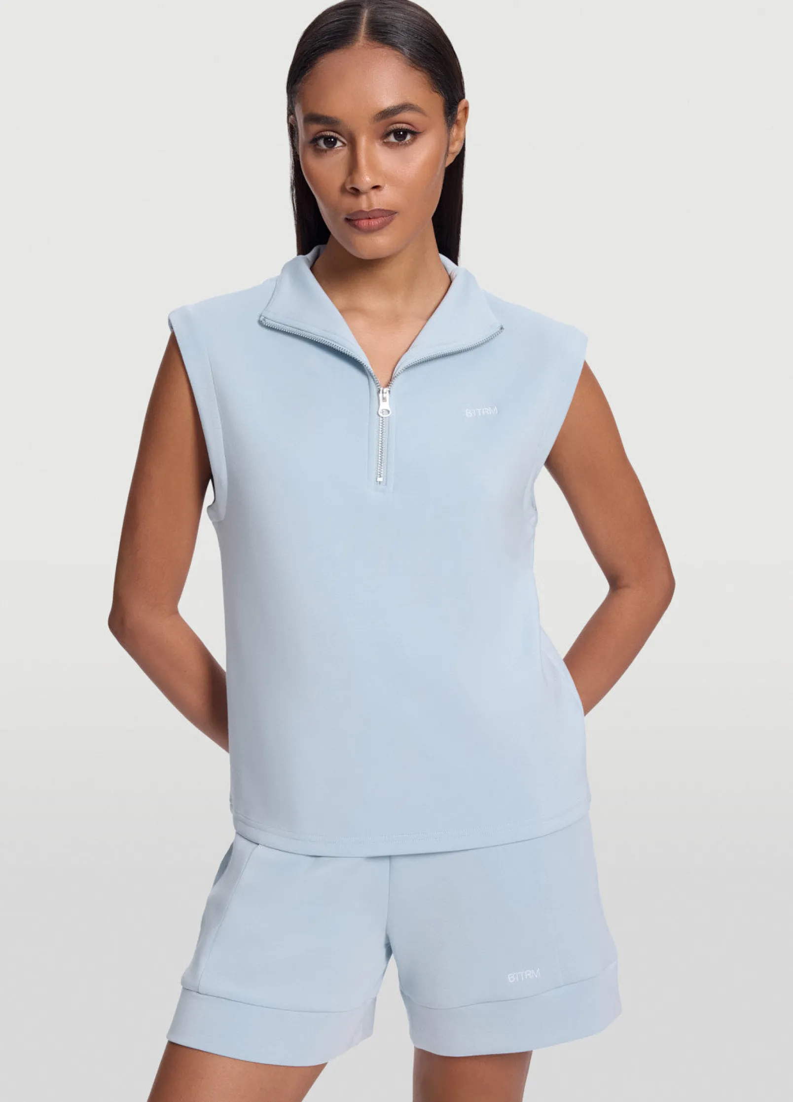 Ärmelloses Sweatshirt mit Half-Zip