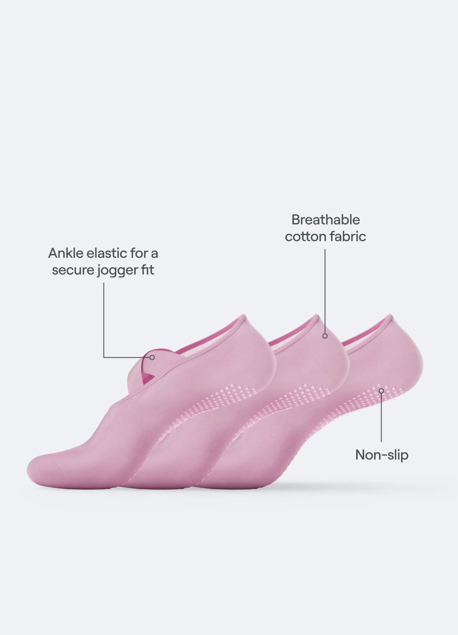 Rutschfeste Pilates-Socken | 3er-Pack