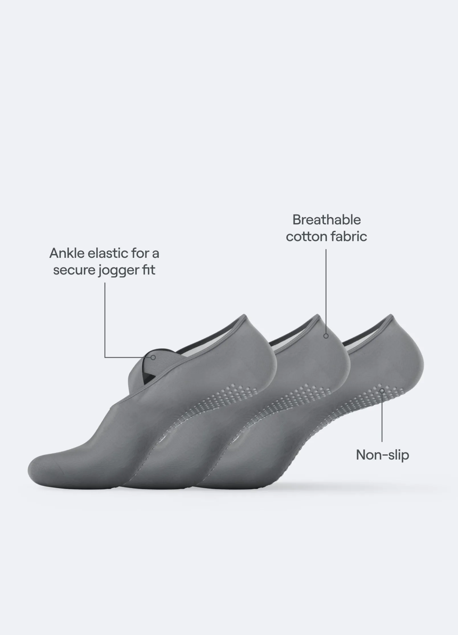Rutschfeste Pilates-Socken | 3er-Pack