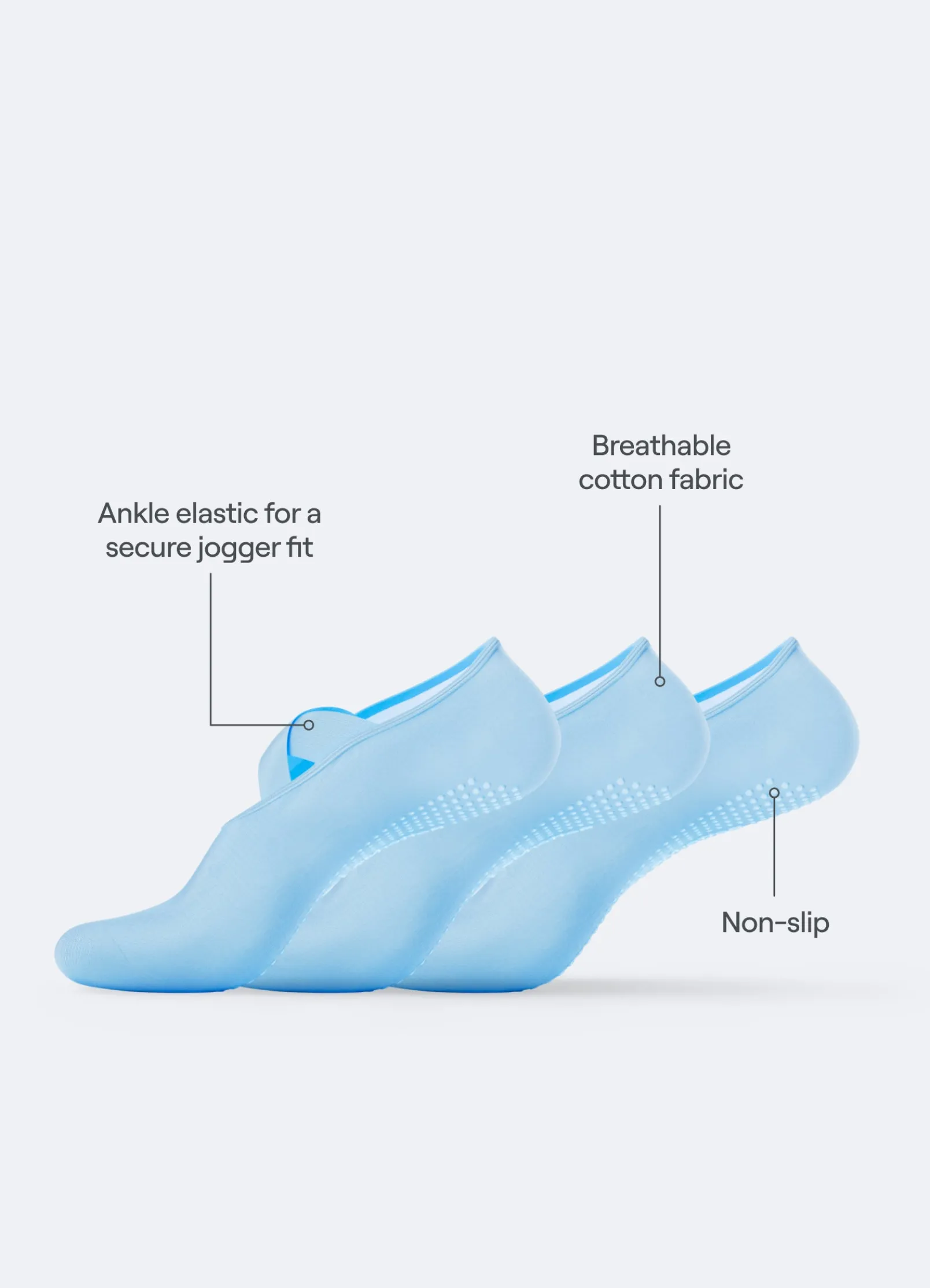Rutschfeste Pilates-Socken | 3er-Pack