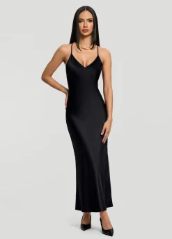 Satin-Maxikleid im Slip-Stil