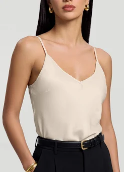 Satin-Top mit V-Ausschnitt