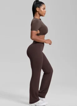 SculptMe Crew Neckline Backless Removable Bra Cups Seamless Crop Top