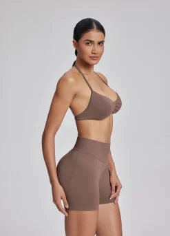 SculptMe Halterneck Backless Strappy Functional Twill Knit Bra