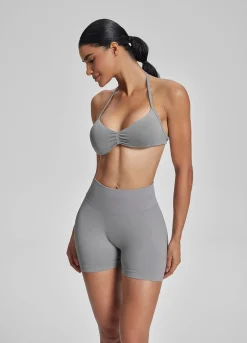 SculptMe Halterneck Backless Strappy Functional Twill Knit Bra