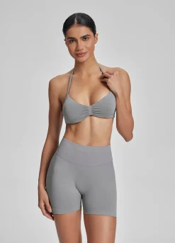 SculptMe Halterneck Backless Strappy Functional Twill Knit Bra