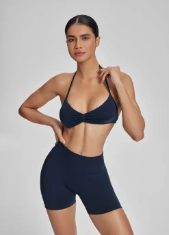 SculptMe Halterneck Backless Strappy Functional Twill Knit Bra