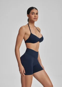 SculptMe Halterneck Backless Strappy Functional Twill Knit Bra