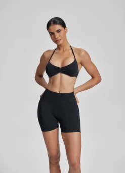 SculptMe Halterneck Backless Strappy Functional Twill Knit Bra