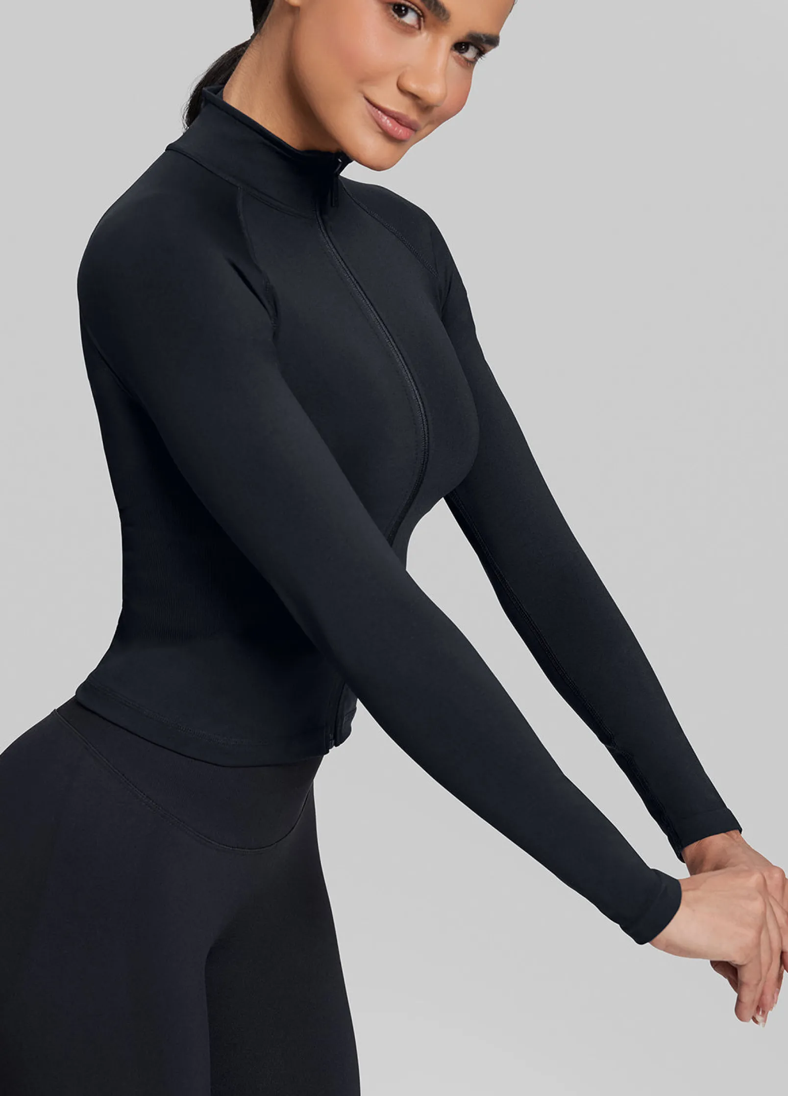 SculptMe Longline Full Zipper Seamless Breathable Warm Jacket