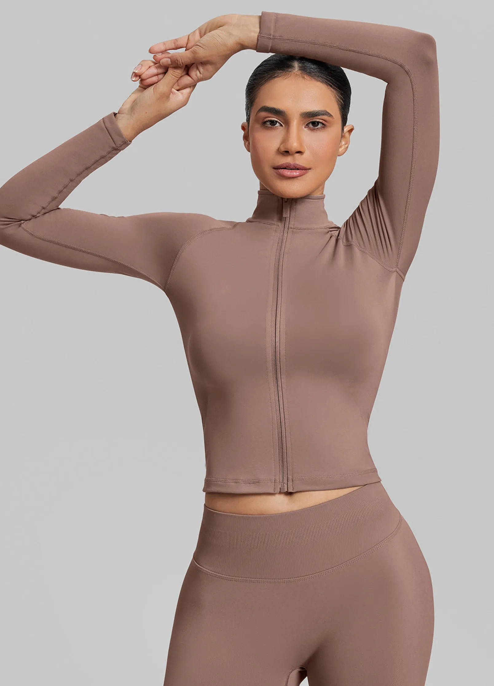 SculptMe Longline Full Zipper Seamless Breathable Warm Jacket