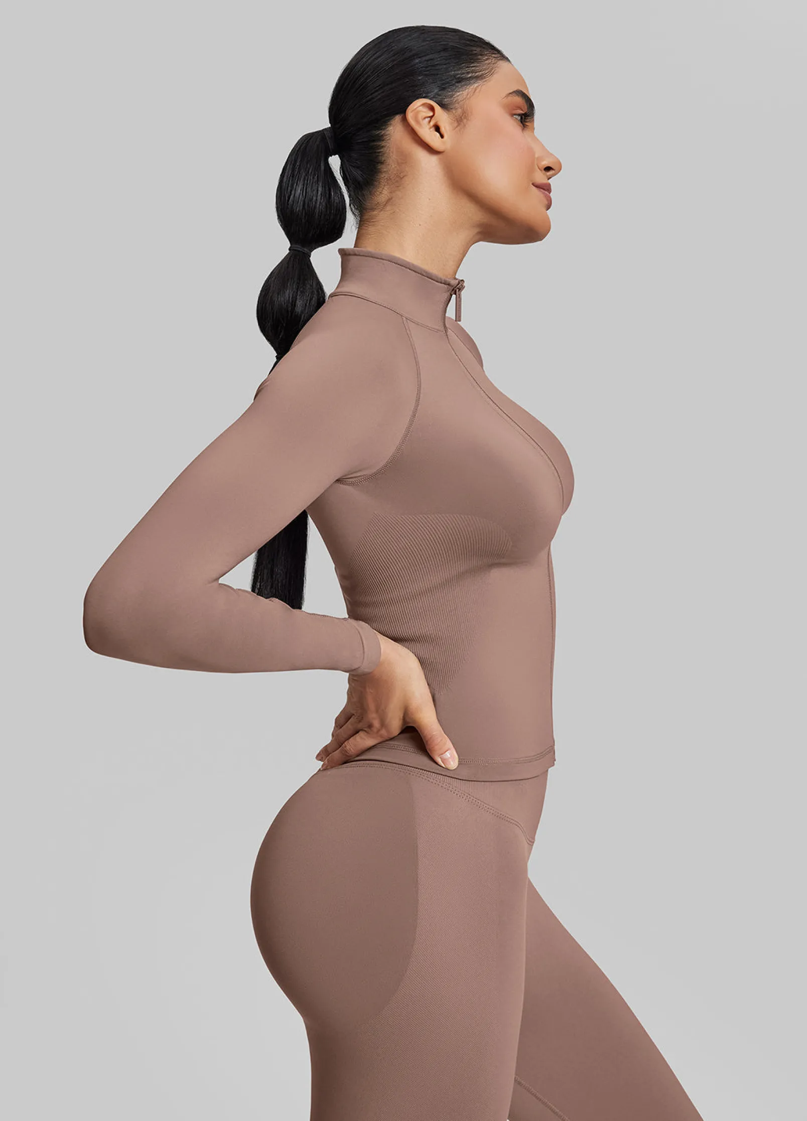 SculptMe Longline Full Zipper Seamless Breathable Warm Jacket