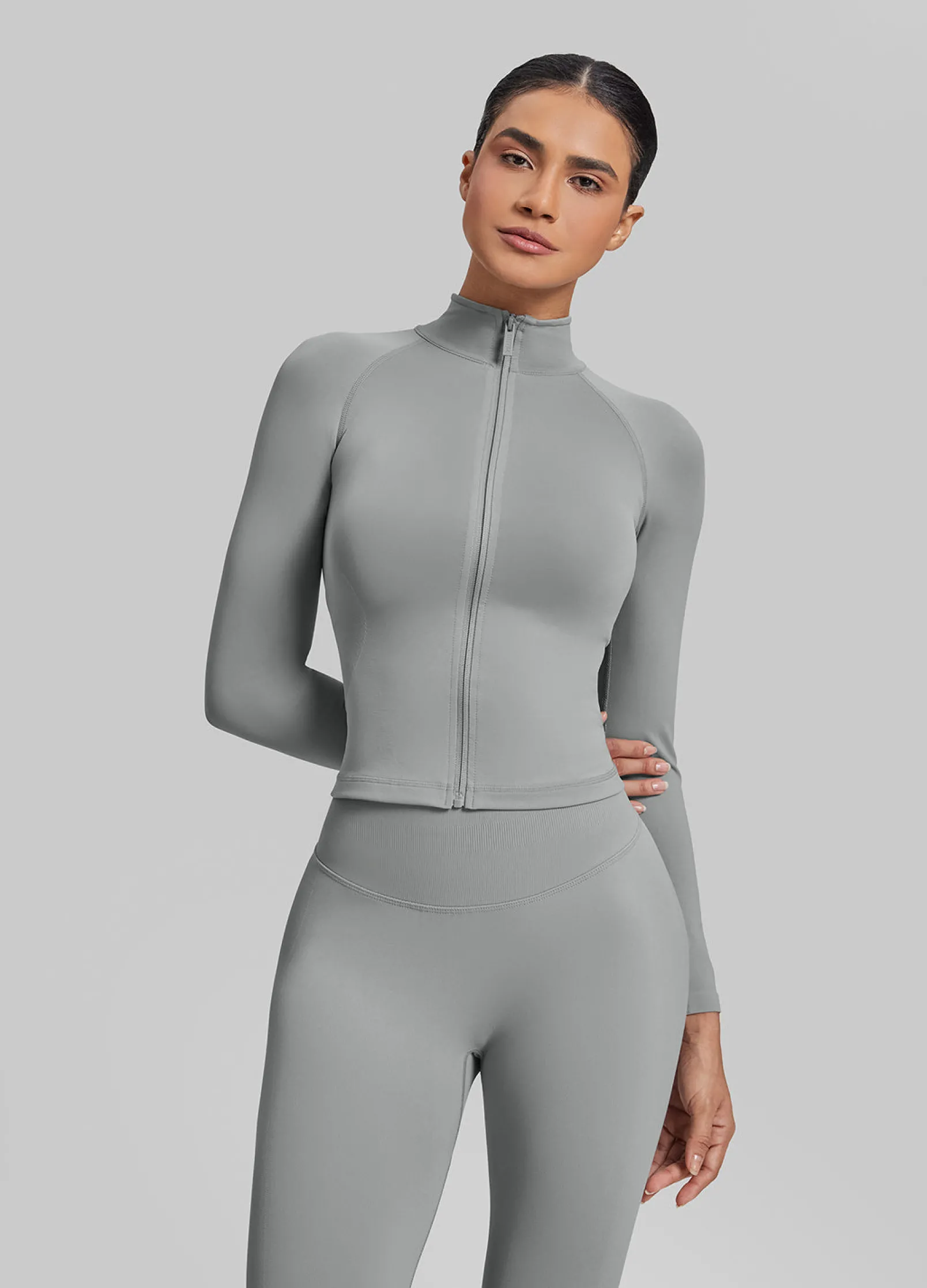 SculptMe Longline Full Zipper Seamless Breathable Warm Jacket