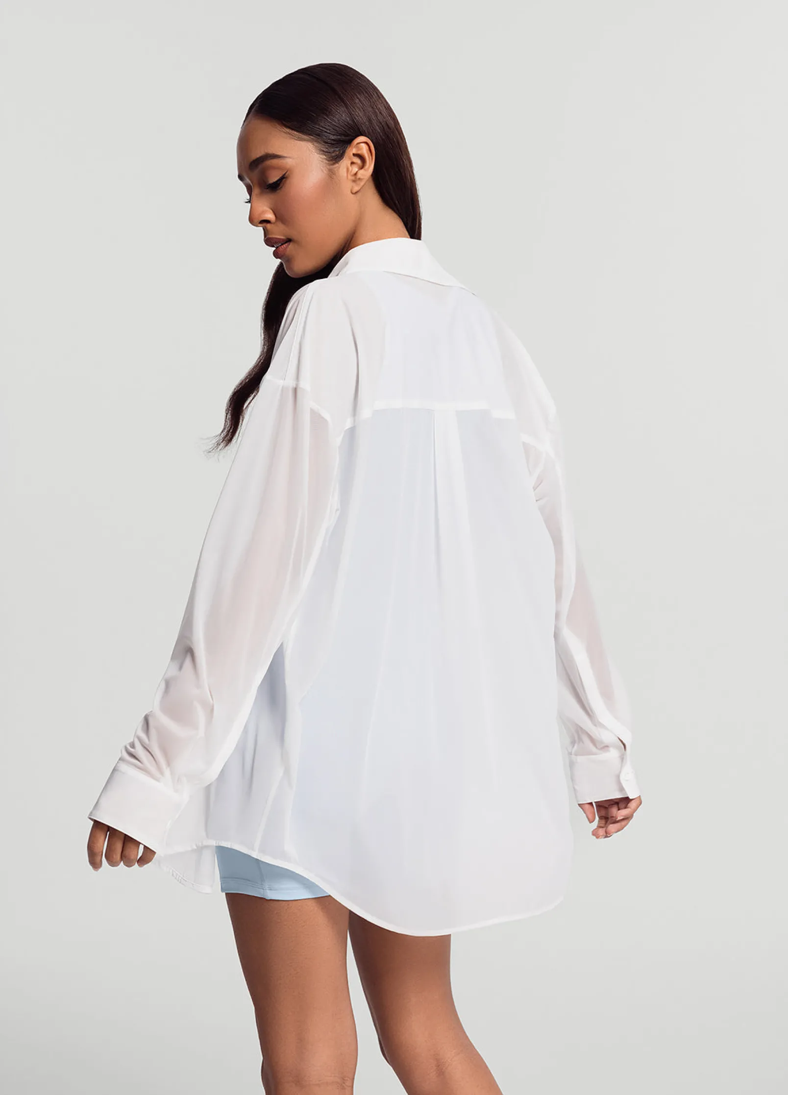 Sheer Button-Up Shirt