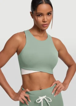 Zweifarbiges Crop-Top