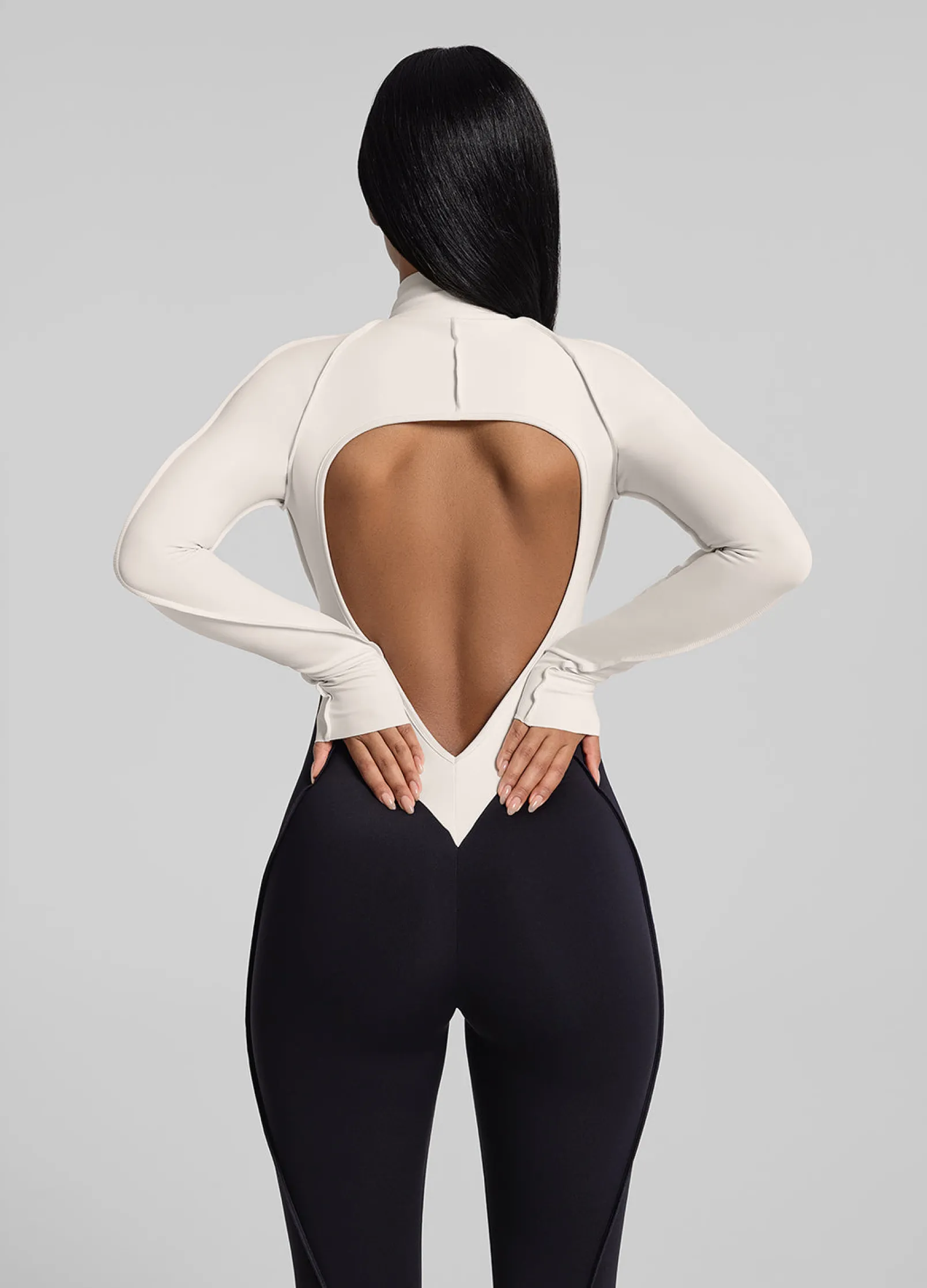 Zweiteiliger Catsuit mit Kontrast-Design
